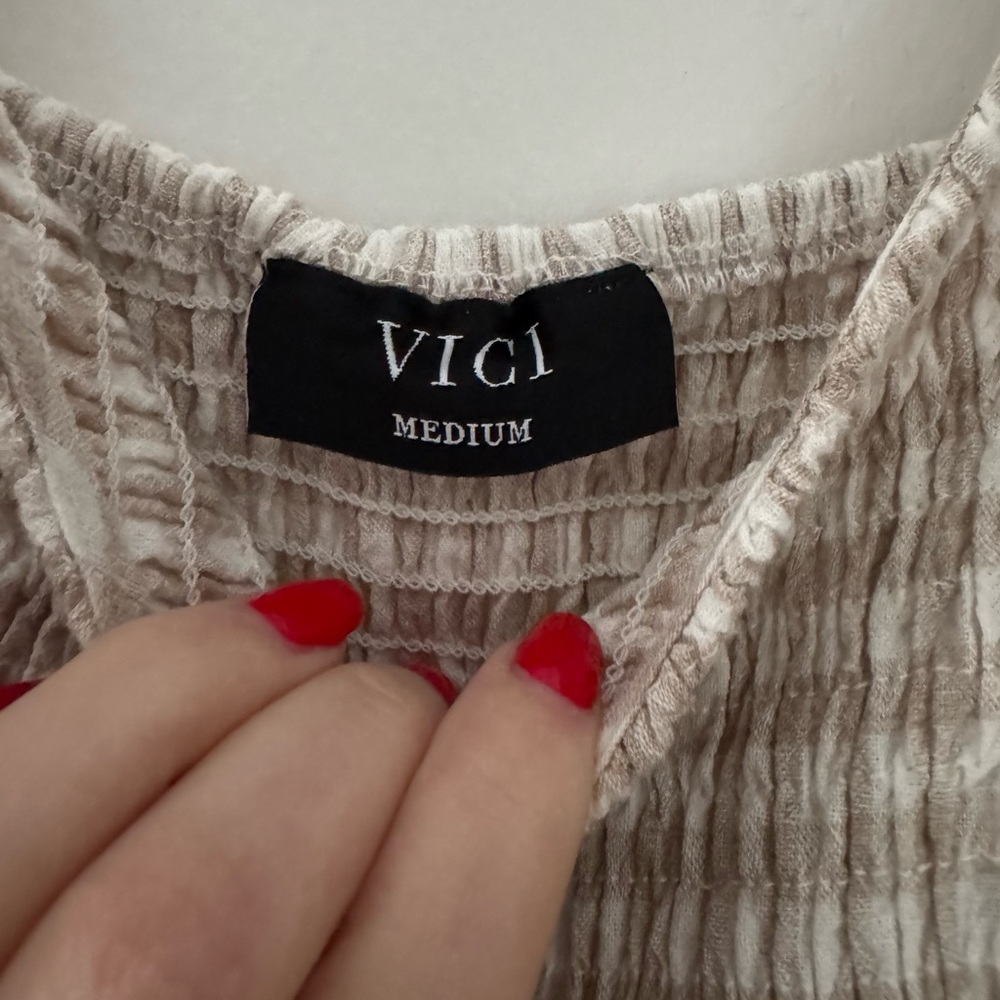 Vici Smocked Gingham Babydoll Dress - Picture 6 of 7